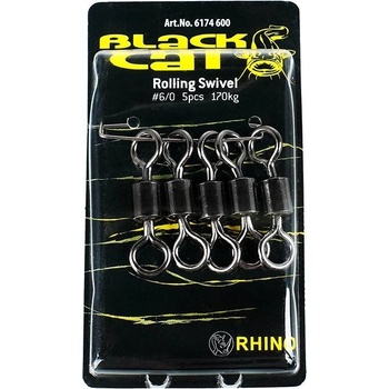 BLACK CAT Sumcový obratlík Rolling Swivel veľ.6 170 kg 5 ks