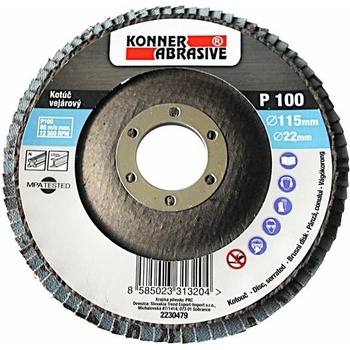 Kotúč KONNER 260 125x22 mm, A40, zirkónový, vejarový, lamelový, nerez