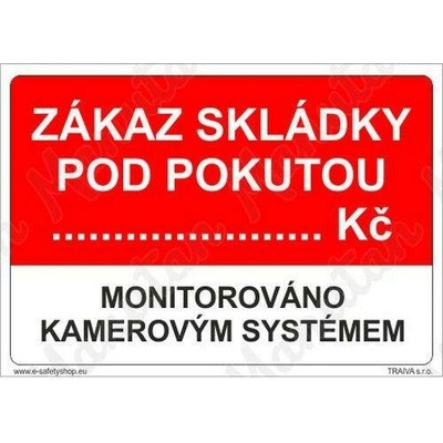 Zákaz skládky pod pokutou, plast 297 x 210 x 2 mm A4