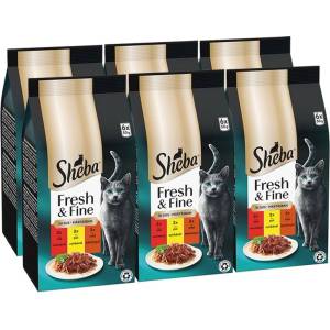 Sheba Fresh & Fine консерви за котки, пилешко, говеждо и агнешко 6 x (6x50 g)