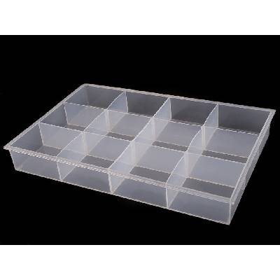 Plastový box / zásobník / organizér 23x34,5x4,5 cm, střední, transparent