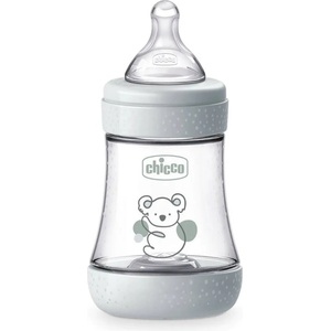 Chicco Шише за хранене Chicco Perfect 5 - С бавен поток, 150 ml, 0 м+, сив/бял (N0283) - ozone