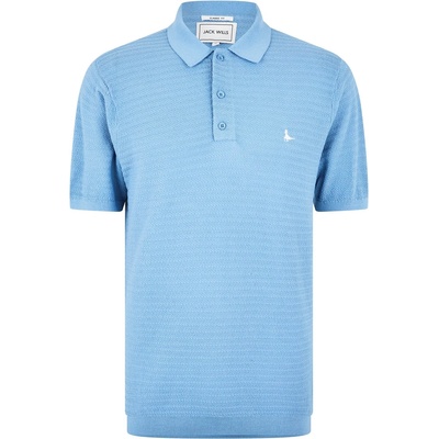 Jack Wills Блуза с яка Jack Wills Men's Herringbone Short-Sleeve Polo Shirt - Sky