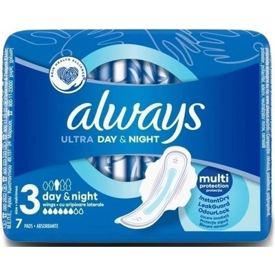 Always Ultra Hygienické Vložky Day & Night V3 S Krídelkami 7 ks