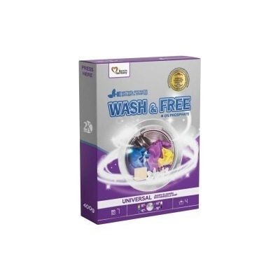 WashandFree Wash & Free Univerzálny prací prášok Marseilské mydlo a Levanduľa 400 g 7 PD