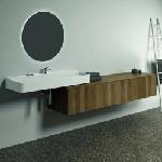 Ideal Standard Atelier Conca стенен долен шкаф, цвят тъмно орехово покритие, 2 чекмеджета с плот, 200 см (T4316Y5)