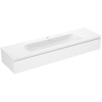 Mexen Rivel баня шкаф 160 см с мивка Vela, 1 чекмедже, оребрен, бял мат - 91A20-16023-1-BF01-W23M01 (91A20-16023-1-BF01-W23M01)