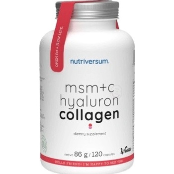 Nutriversum MSM + Vitamín C + Kyselina hyaluronová + Kolagen 120 kapsúl