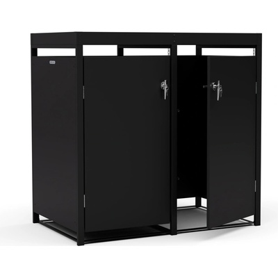 Blumfeldt BinSafe box na odpadky 2 odpadkové koše 240 l pozinkovaná oceľ KG29-2door-black-pl
