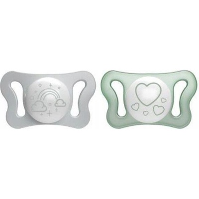 Chicco silikon ortodontický cumlík Physioforma Micro tyrkysová/ sivá 2 ks
