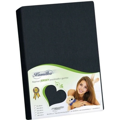 Bellatex Jersey prestieradlo Kamilka čierna 120x200