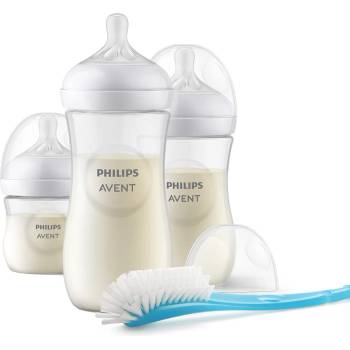 Philips Комплект за новородено Natural Response SCD837/12 с 3 шишета и четка за шишета 0м+ (00A.0604.001)