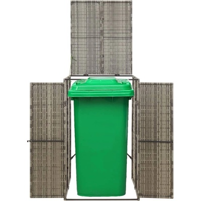 vidaXL Poly ratan 70 x 80 x 117 cm šedý
