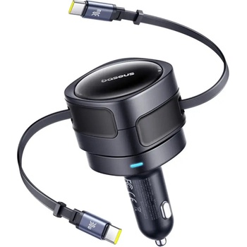 Baseus Зарядно за кола Baseus Enjoyment Max с USB-C+USB-C кабели 60W Черно (C00035507121-01)