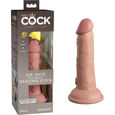 Пенис дилдо от силикон, двойна плътност, 17, 8см. - King Cock Elite Light (PIPE577021)