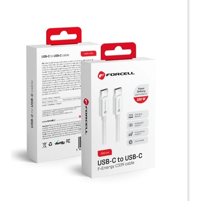 Forcell C339 Type C to Type C Pd Qc4.0 5A 100W 3m bílý