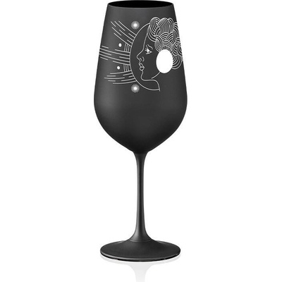 Crystalex Sklenice na bílé i červené víno Viola černá znamení PANNA 550 ml