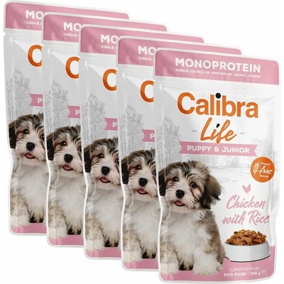 Calibra Dog Life Puppy & Junior Chicken with Rice 5 x 150 g