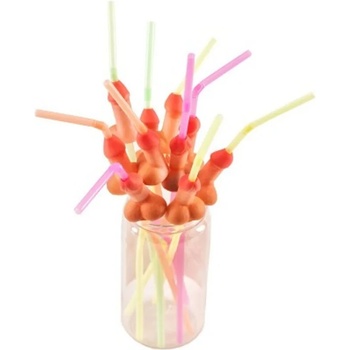 Пенис сламки в телесен цвят, 10 броя - Natural Penis Straw (D-236709)