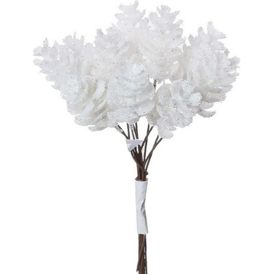 Zápich biele šišky 12cm 204002