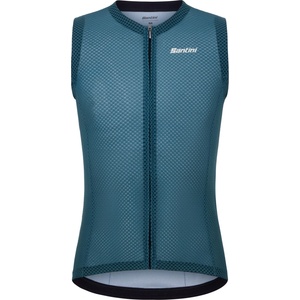 Santini Мъжка фланелка с къс ръкав за колоездене Santini Opal Sleeveless Jersey Cycling singlet - Petrolio - размер XXL (056-3861-0116)