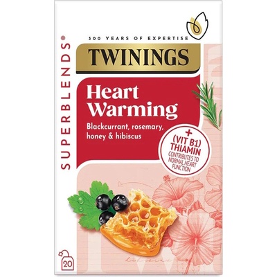 TWININGS čaj SUPERBLENDS HEART WARMING s černým rybízem medem a rozmarýnem 20 sáčků