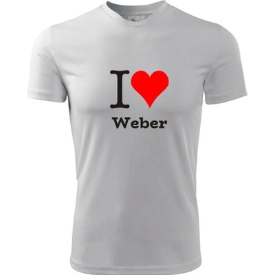 Tričko I love Weber dárek pro hudebníka bílé