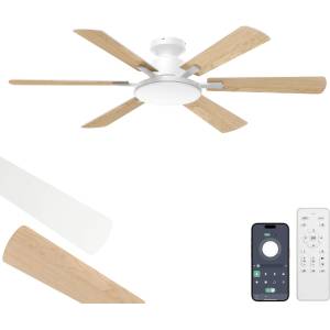 ROTTOGOON Ceiling Fan with Lighting 132cm Quiet DC Motor, White - CF1501 (CF1501)