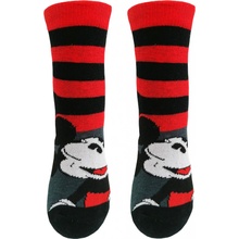 Mickey Mouse MIC 102 Chlapčenské ponožky čierna / červený prúžok