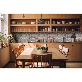 DIMEX ART s. r. o Фототапет за кухня - винтидж бежови плочки 420 x 60 см
