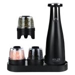 Adler Електрически мелнички Adler AD 4449, 3 бр, 150 мл, USB, Li-Ion 1500mAh, Керамични остриета - Черен (Li-Ion) - potrebno