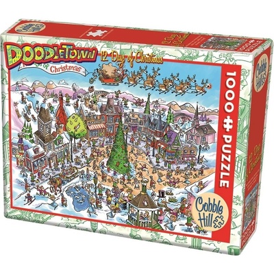 Cobble Hill Doodle Town: 12 dnů Vánoc 1000 dílků