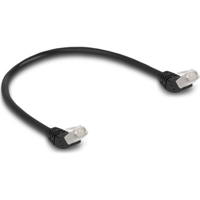 Delock Мрежов кабел RJ45 Cat. 6A S/FTP ъгъл нагоре/нагоре 45 градуса 0.5m Черен, Delock 80260 (80260)