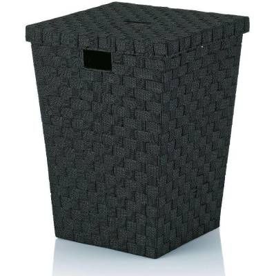 KELA Квадратен кош за пране с капак KELA Alvaro, черен (2245)