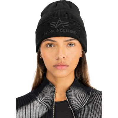 Alpha Industries 3D beanie Black čiapka čierna