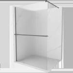 Mexen Kioto+ душ стена със стелаж Walk-in 70 x 200 см, райета, gun metal - 800-070-121-95-09 (800-070-121-95-09)