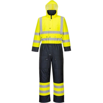 Portwest Kombinéza Contrast S485 Hi-Vis zateplená nepromokavá reflexní žltá/navy