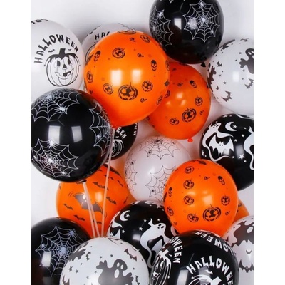 Guirca Oranžové balónky s dýněmi nafukovací balónky na Halloween