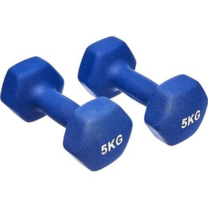 Amazon Basics Neoprene Dumbbell Weights (Sets of 2, 5kg Dumbbells) Blue - NPDBP5KG (NPDBP5KG)