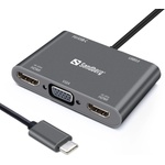 Sandberg 136-35, 1x USB Type-C, 1x USB 3.0, 1x VGA, 2x HDMI, 100W (136-35)