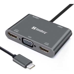 Sandberg 136-35, 1x USB Type-C, 1x USB 3.0, 1x VGA, 2x HDMI, 100W (136-35)