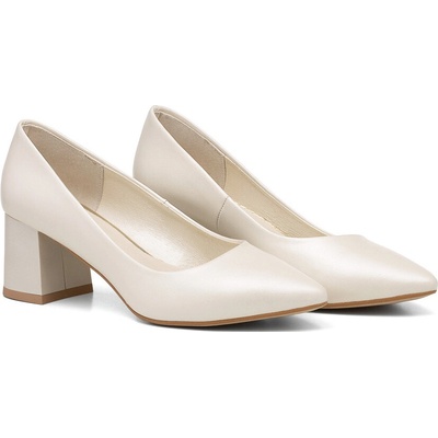 Nízke kožené lodičky JACKIE'S Svetlobéžové