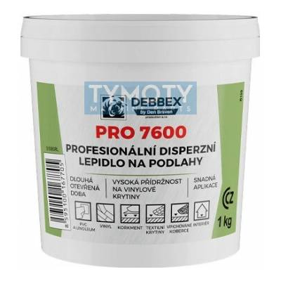 Debbex Profesionálne disperzné lepidlo na podlahy PRO 7600 - 1 kg svetlo béžová, vedro