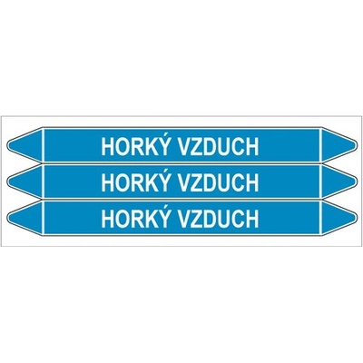 Značení potrubí, horký vzduch,3 ks, 355 × 37 mm PZ 008323