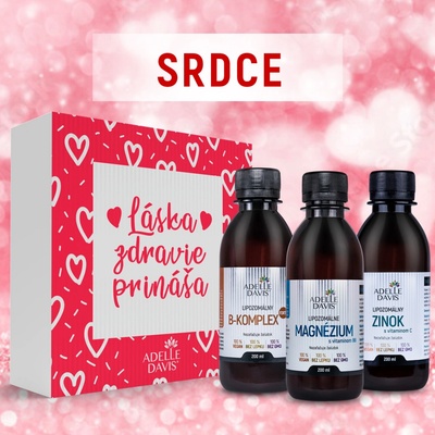 Adelle Davis Láska Zdravie Prináša balíček SRDCE Lipozomálny Zinok 200 ml + Lipozomálny B-KOMPLEX FORTE 200 ml + Lipozomálne Magnézium s Vitamínom B6