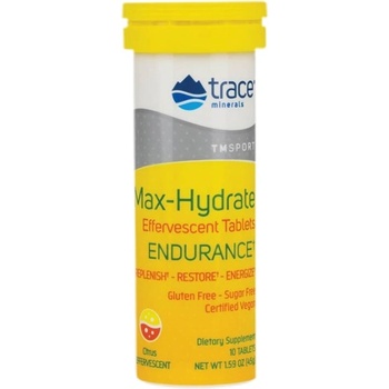 Trace Minerals Max-Hydrate Endurance / Effervescent Tablets [10 разтворими таблетки] Цитрус