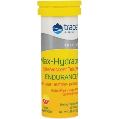 Trace Minerals Max-Hydrate Endurance / Effervescent Tablets [10 разтворими таблетки] Цитрус