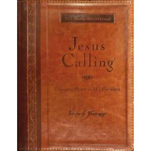 Jesus Calling, Large Text Brown Leathersoft, with Full Scriptures | Sarah Young (2011)