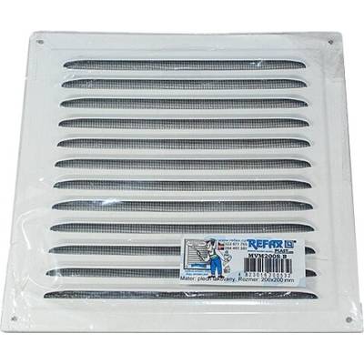 Refax plast s.r.o. Mřížka ventilační kovová pozinkovaná bílá se síťkou 200 x 200 mm