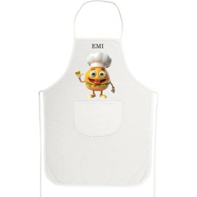 EMI Kuchyňská zástěra Burger Bílá